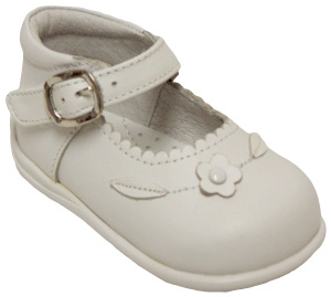 Leather Shoes- Buckle, Flower in middle