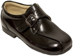 Leather Dress Shoes w/ Velcro Buckle & Split Toe