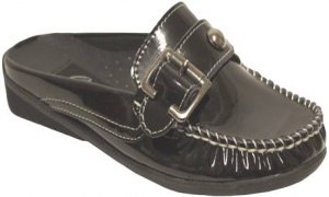 Girls Slippers w/ Buckle-(Black/Pat)