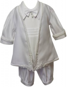 Boys Christening Jumper Suit w/ Design Jacket