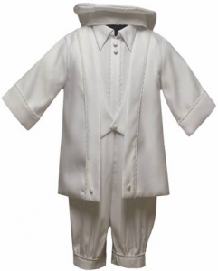 Boys Satin Christening Suit w/ Bow Tie 0212653-White