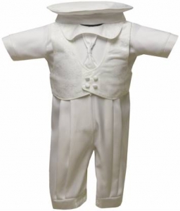 Boys Satin Christening Suit (No Jacket)