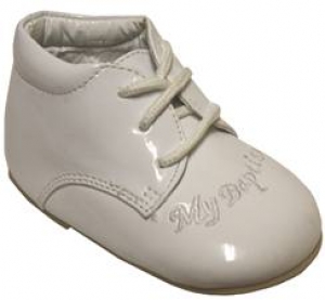 High Top w/ Lace-Up & "My Baptism" on Toe-WhitePat