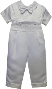 BOYS CHRISTENING SHORT SLEEVE JUMPER SUIT
