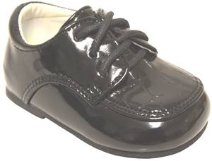 Boys Lace Up Dress Shoe-BlckPatCroco