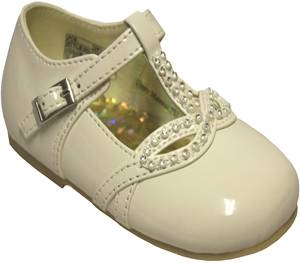 Girls Dressy Shoe w/ Fancy Rhinestones-BonePat