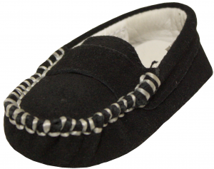 Moccasin Suede Leather Shoe-Black Suede