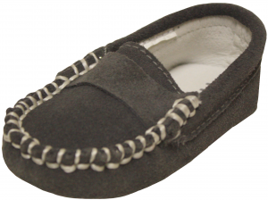 Moccasin Sueded Leather Shoe-Gray Sueded