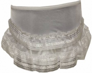 Accesories Nylon Panty w/ 2line Organza Lace 2102004-White