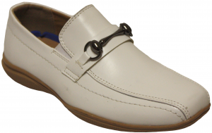 BOYS DRESSY SHOES W/ CHAIN LINK ON TOP (WHITE)