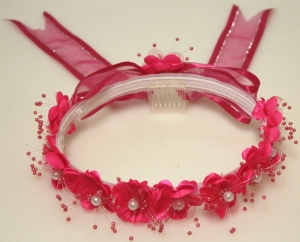Girls Crowns w/ Fushia Flowers