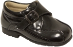 Leather Dress Shoes w/ Velcro Buckle & Curved Split Toe