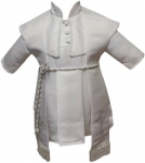 Boys Christening Suit w/ hat and Desinger Cross Scarf-White