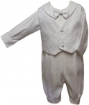 Boys Christening Jumper Suit w/ Vest