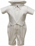 Boys Satin Christening Suit w/ Bow Tie-0212653NJ White