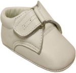 Boys infants velcrow crib shoes-White