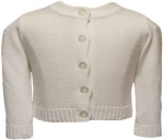 Girls Plain Sweater w/ Pearl Button - 0545402White