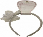 Head Band w/ One Rose Flower 0666001-White