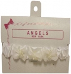 Baby Head Band w/ Elastic and Bows 0666018-White