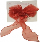Single Clip on Hair Bow 0666083-Red