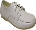 Boys Lace Up Dressy Shoe-WhtSmooth