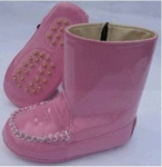 Mocassin Boots w/ Zipper-Pink