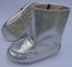 Mocassin Boots w/ Zipper-Silver