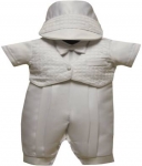 Boys Christening Suit w/ Hat 2072101-White