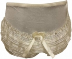 Accesories Nylon Panty w/ Organza 3Line Lace and Bow 2102003-Ivory