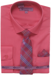 BOYS DRESSY SHIRTS (LONG SLEEVE) FUSHIA/FUSHIA